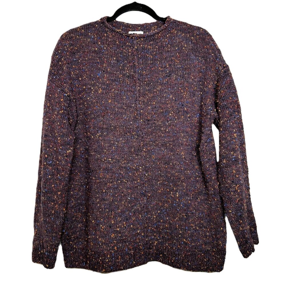 J.‎ Jill Women's Cozy Retreat Tweed Sweater Pullover Tunic Dark Fig Multi Small